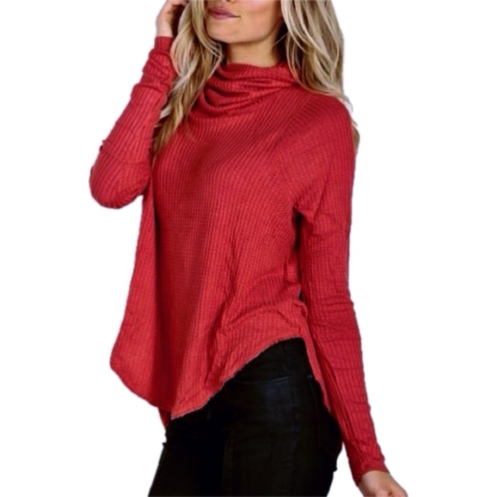 We The Free‎ Cowl/Turtleneck Waffle Knit Sweater